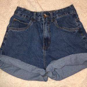 vintage high rise mom jean shorts